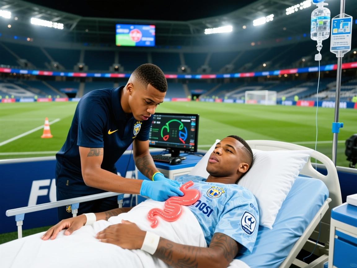 水土不服姆巴佩出现急性肠胃炎症状，已住院检查治疗